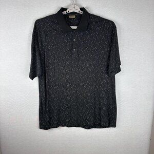 AXIST MEN'S SHORT SLEEVE SHIRT, BLACK COLLAR, THREE BUTTON, SIZE 2XB
